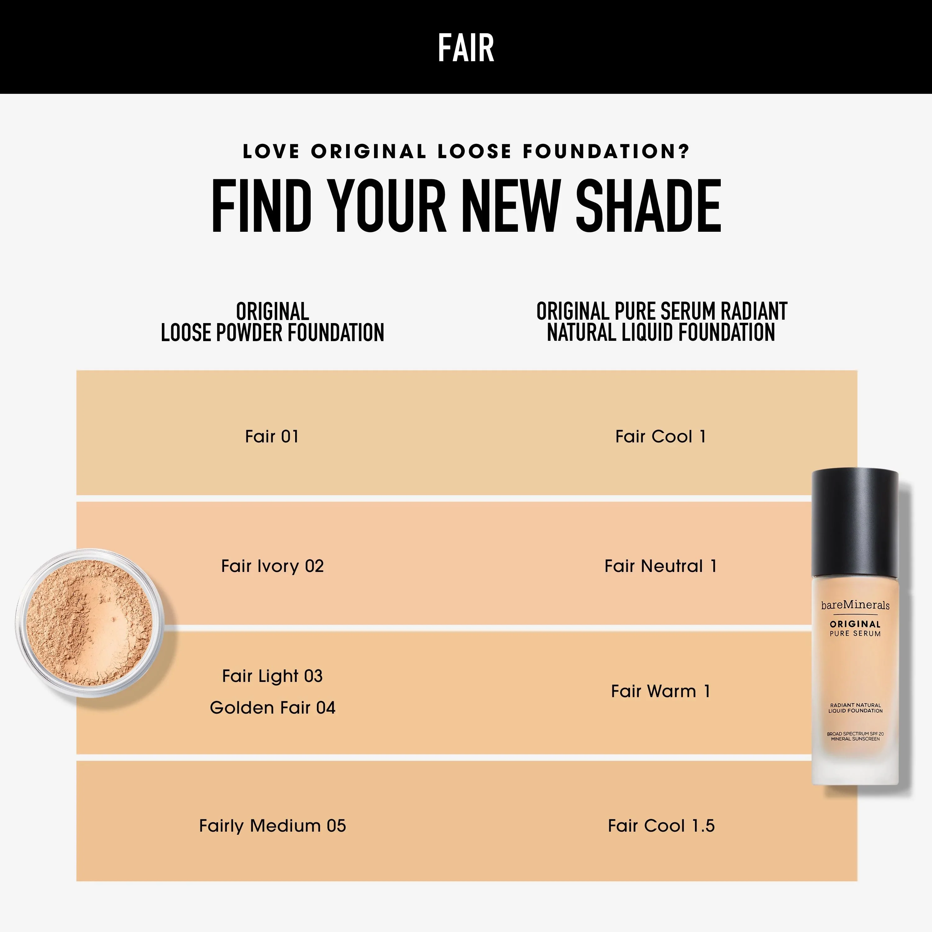 ORIGINAL Pure Serum Radiant Natural Liquid Foundation Mineral SPF 20 - Image 101